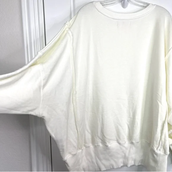 FREE PEOPLE We The Free NEW Camden Sweatshirt Size L White - Picture 9 of 12
